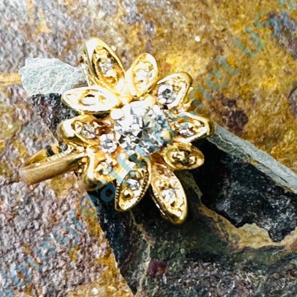 Yellow 14k Gold & 1/2 Carat Diamond Ring Size 5 - Picture 5 of 8